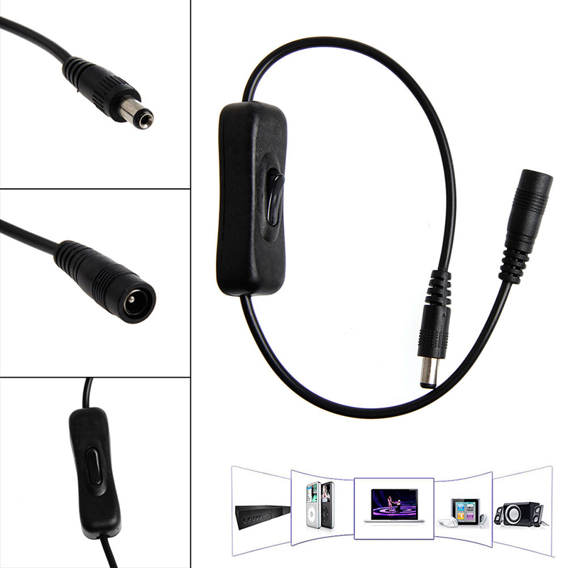 Led Strip Light Controller Electric Wire Switch With Female and Male Dc 12V Power Connector Plug Switches