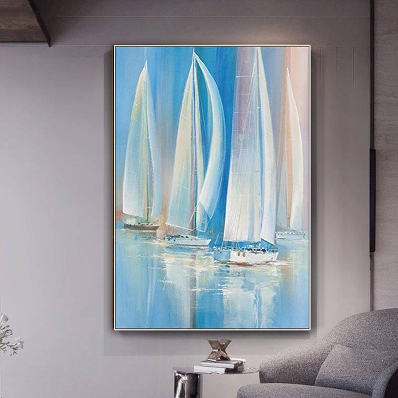 Modern Minimalist Decorative Painting Boat Picturse For Living Room Abstract Art Wall Painting Creative Posters And Prints