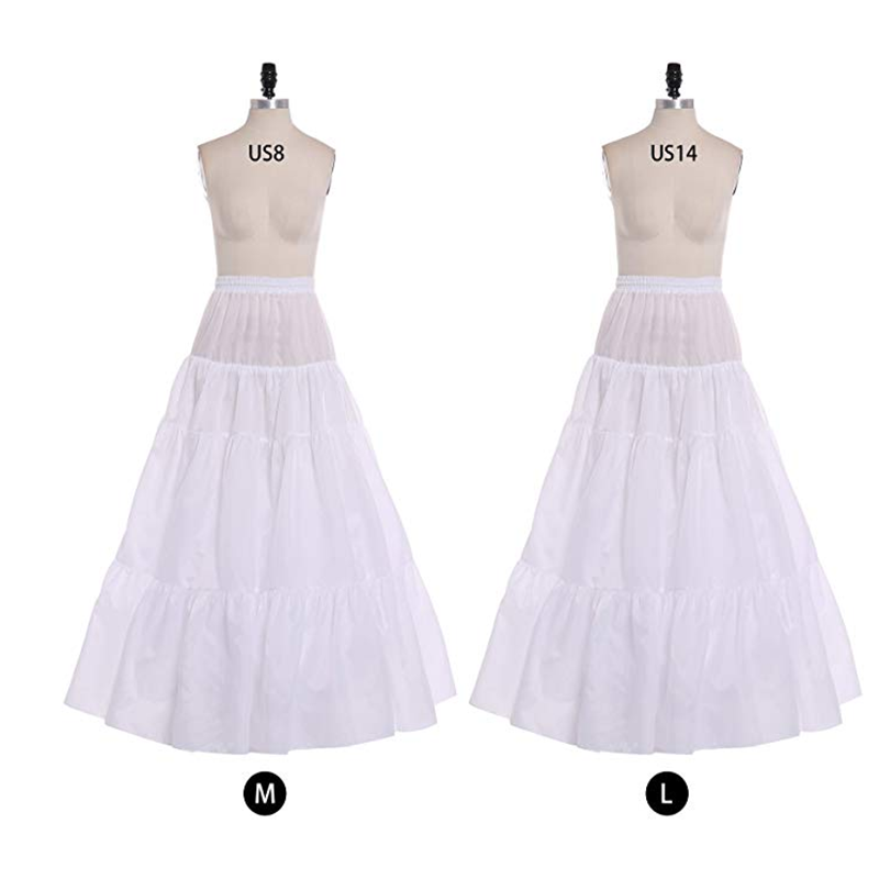 Skirts Retro Long Underskirt White Black Two Sizes Rock A-line Gala Party Sweet Wedding Jupe Petticoat