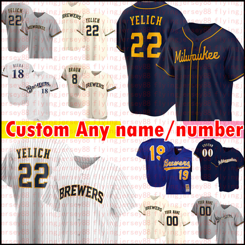 Milwaukee 22 Christian Yelich 8 Ryan Braun Jersey Custom Robin Yount Keston Hiura Lorenzo Cain Eric Thames Travis Shaw Jonathan Lucroy Baseball Jerseys, Men {niangjiuren}
Milwaukee 22 Christian Yelich 8 Ryan Braun Jersey Custom Robin Yount Keston Hiura Lorenzo Cain Eric Thames Travis Shaw Jonathan Lucroy Baseball Jerseys, Men {niangjiuren}