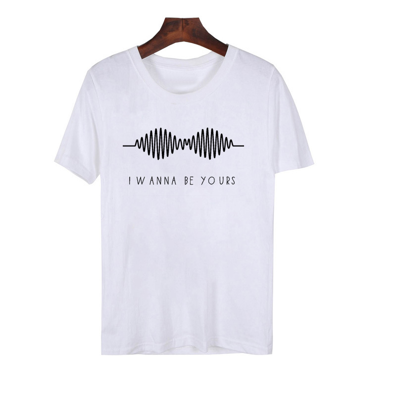 Arctic Monkeys T Shirt Women I Wanna Be Yours Tee Top Rock Band Summer Casual Short Sleeve Hrajuku Graphic Tees 210408