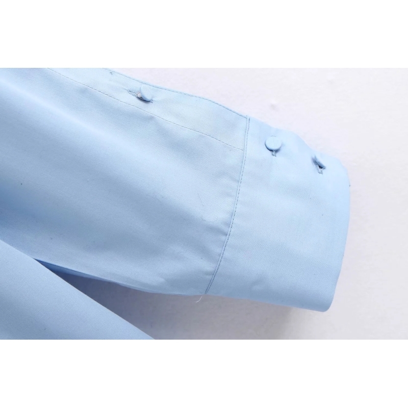 vintage women blue long shirts summer fashion ladies soft linen blouses casual female button shirt girls chic tops 210430