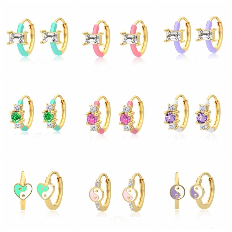 Hoop & Huggie Aide Colorful Enamel Yin Yang Earrings For Women Green Purple Crystals Round Jewelry 925 Sterling Silver
Hoop & Huggie Aide Colorful Enamel Yin Yang Earrings For Women Green Purple Crystals Round Jewelry 925 Sterling Silver