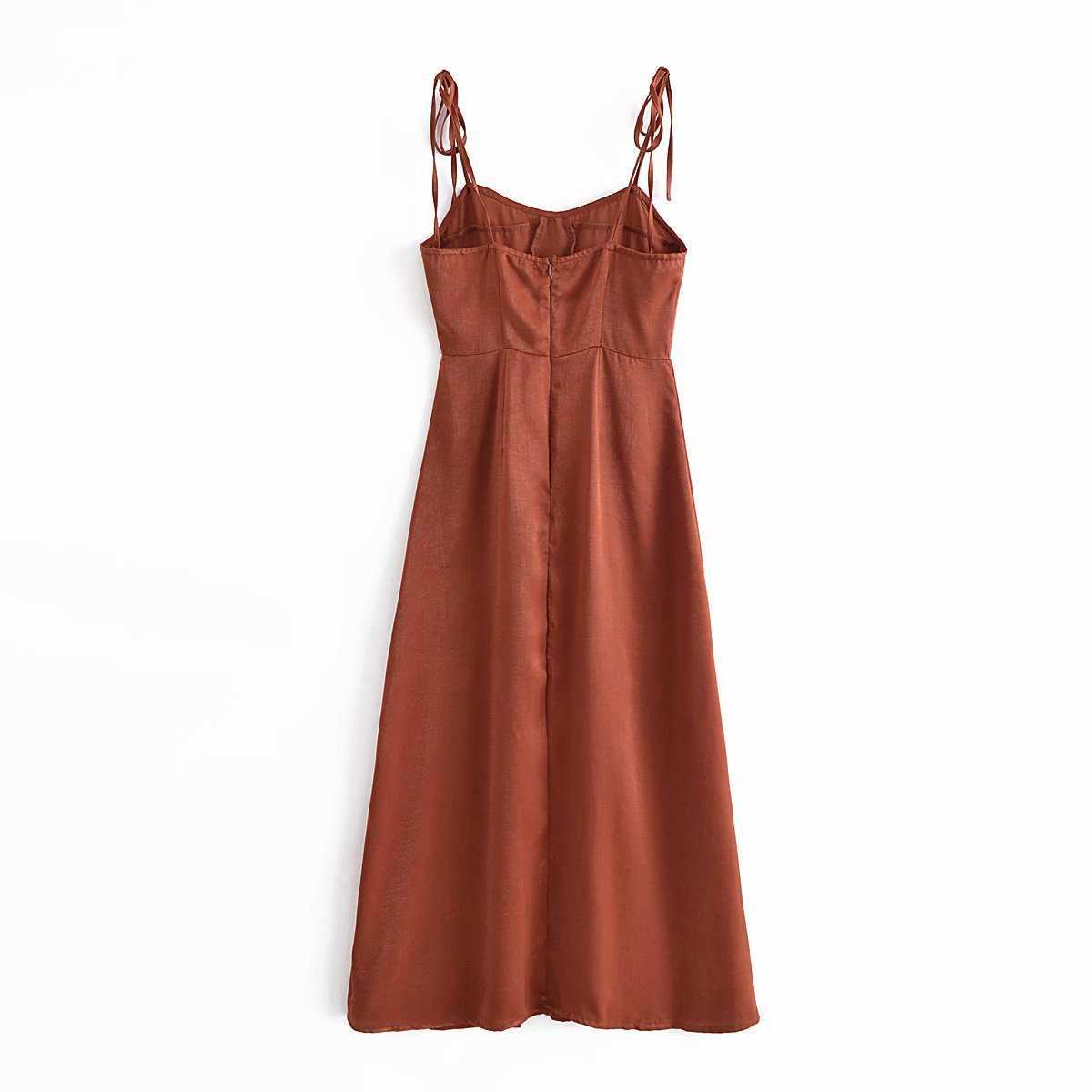 Summer Dress Women Elegant Casual Fashion Chic Lady Slit Slip Maxi Dress Women Sundress robe femme 210709