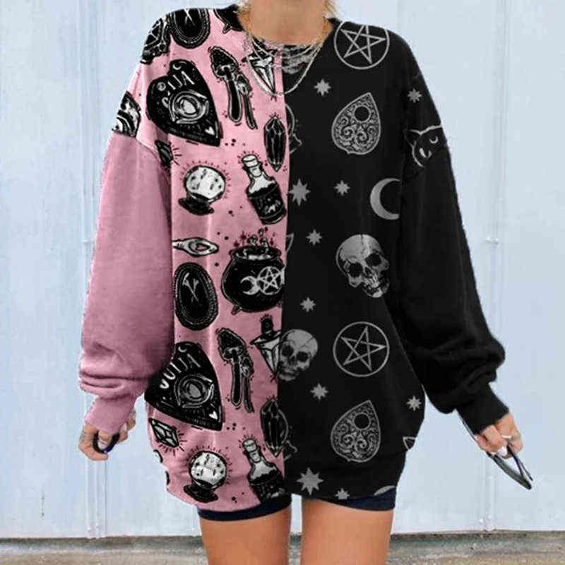 Yskkt Sweatshirt Women Colorful Pullover Tops Spring Autumn Fashion Streetwear Oversized Loose Shirt Pullover Sweatshirts 211108
