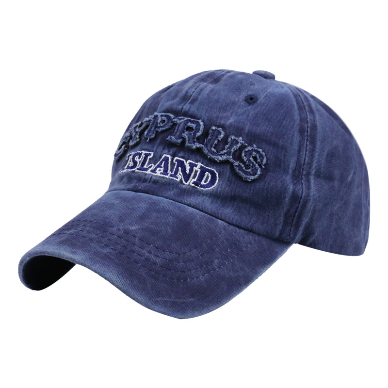 European and American Retro Distressed Baseball Cap Cyprus Letter Embroidered Washed Canvas Peaked Outdoor Sunshade Mens Womens Hats, Black
European and American Retro Distressed Baseball Cap Cyprus Letter Embroidered Washed Canvas Peaked Outdoor Sunshade Mens Womens Hats, Black