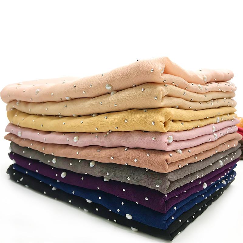 Scarves 24 Colors Muslim Ladies Head Scarfs Fashion Solid Color Women Soft Chiffon Scarf Shawl Hijab With Silver Dots And Pearl
Scarves 24 Colors Muslim Ladies Head Scarfs Fashion Solid Color Women Soft Chiffon Scarf Shawl Hijab With Silver Dots And Pearl