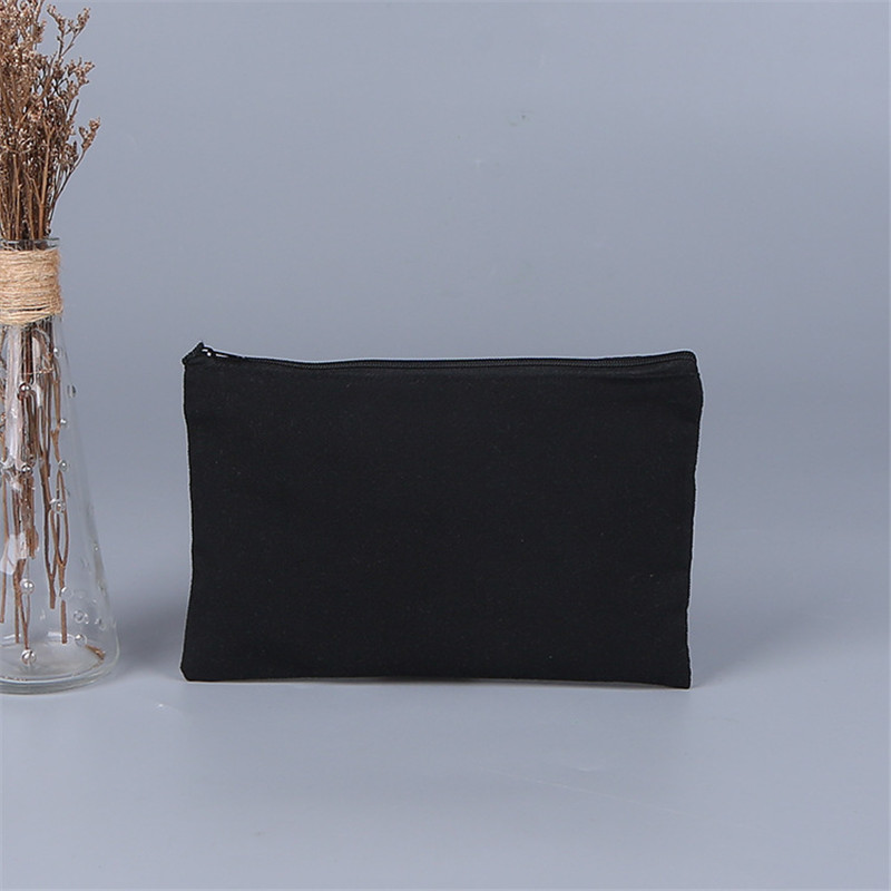 21x13cm Canvas Makeup Zipper Pencil Case Blank Bags Cosmetic Pouch for Travel DIY Craft School Free shipping