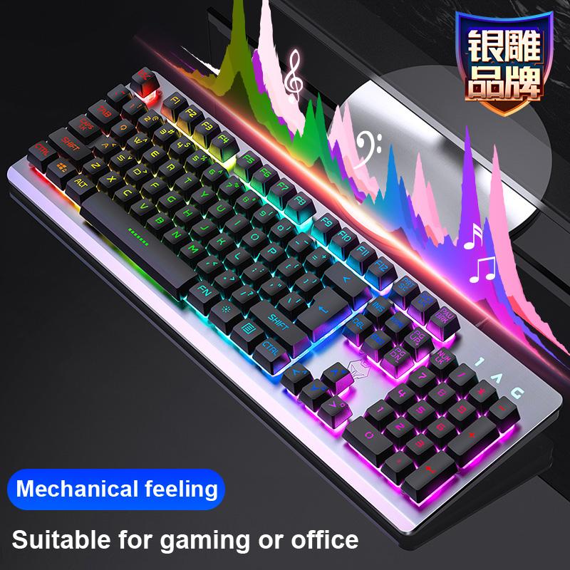 Keyboard Mouse Combos 104 Keys Gaming Rainbow LED Backlit Mechanical Feeling Keyboards Pro Combo Russian Sticker
Keyboard Mouse Combos 104 Keys Gaming Rainbow LED Backlit Mechanical Feeling Keyboards Pro Combo Russian Sticker