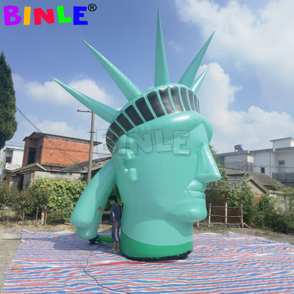 Jumbo 20ft Giant inflatable statue of liberty head balloon man sculpture for advertisement and decoration