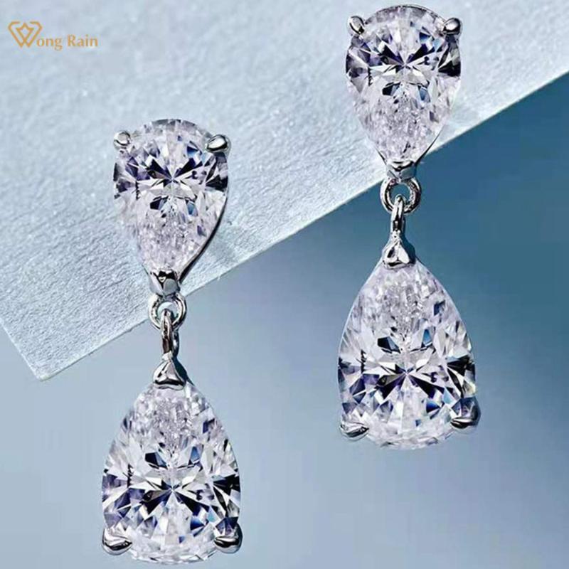 Dangle & Chandelier Wong Rain 925 Sterling Silver Pear Cut Created Moissanite Gemstone Wedding Engagement Simple Earrings Studs Fine Jewelry
Dangle & Chandelier Wong Rain 925 Sterling Silver Pear Cut Created Moissanite Gemstone Wedding Engagement Simple Earrings Studs Fine Jewelry