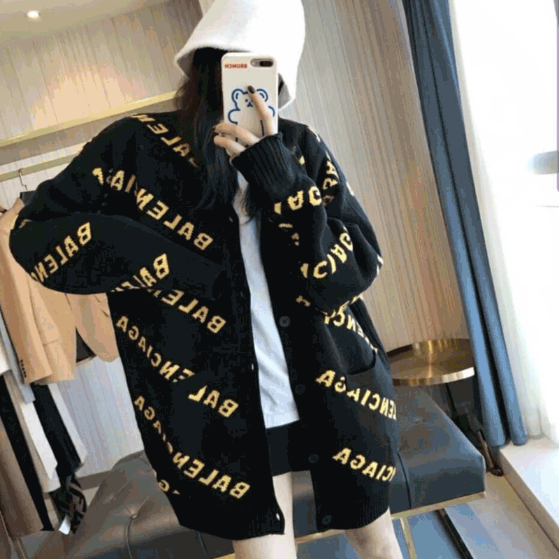 Balencaiga autumn and winter Sweaters Long Sleves Knits Letters Embroidery Fashion Unisex Hoodies round collar cardigan Sweatshirt madamTops, White;black
Balencaiga autumn and winter Sweaters Long Sleves Knits Letters Embroidery Fashion Unisex Hoodies round collar cardigan Sweatshirt madamTops, White;black