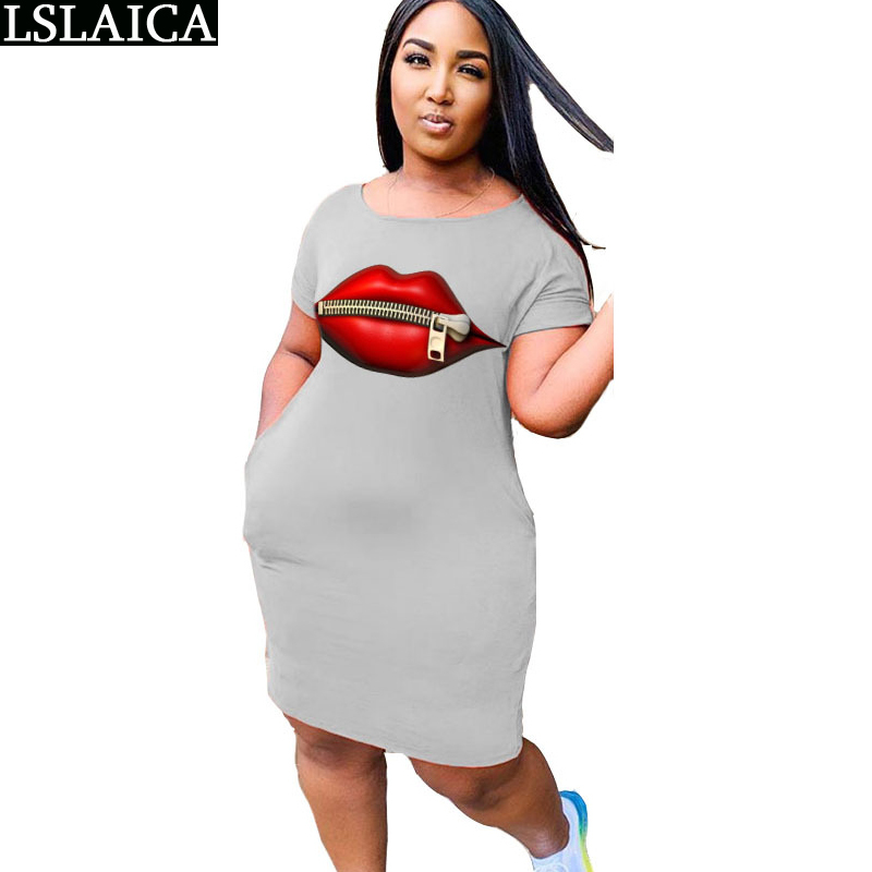 sale fashion solid color round neck women dress Lips print zipper decorated bodycon high waist elegant casual 210515