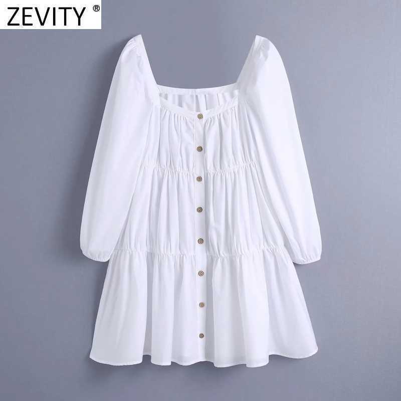 Zevity Women Vintage Square Collar Single Breasted Pleats Poplin Mini Dress Female Chic Puff Sleeve White Kimono Vestidos DS8198 210603, As pic ds8198bb
Zevity Women Vintage Square Collar Single Breasted Pleats Poplin Mini Dress Female Chic Puff Sleeve White Kimono Vestidos DS8198 210603, As pic ds8198bb