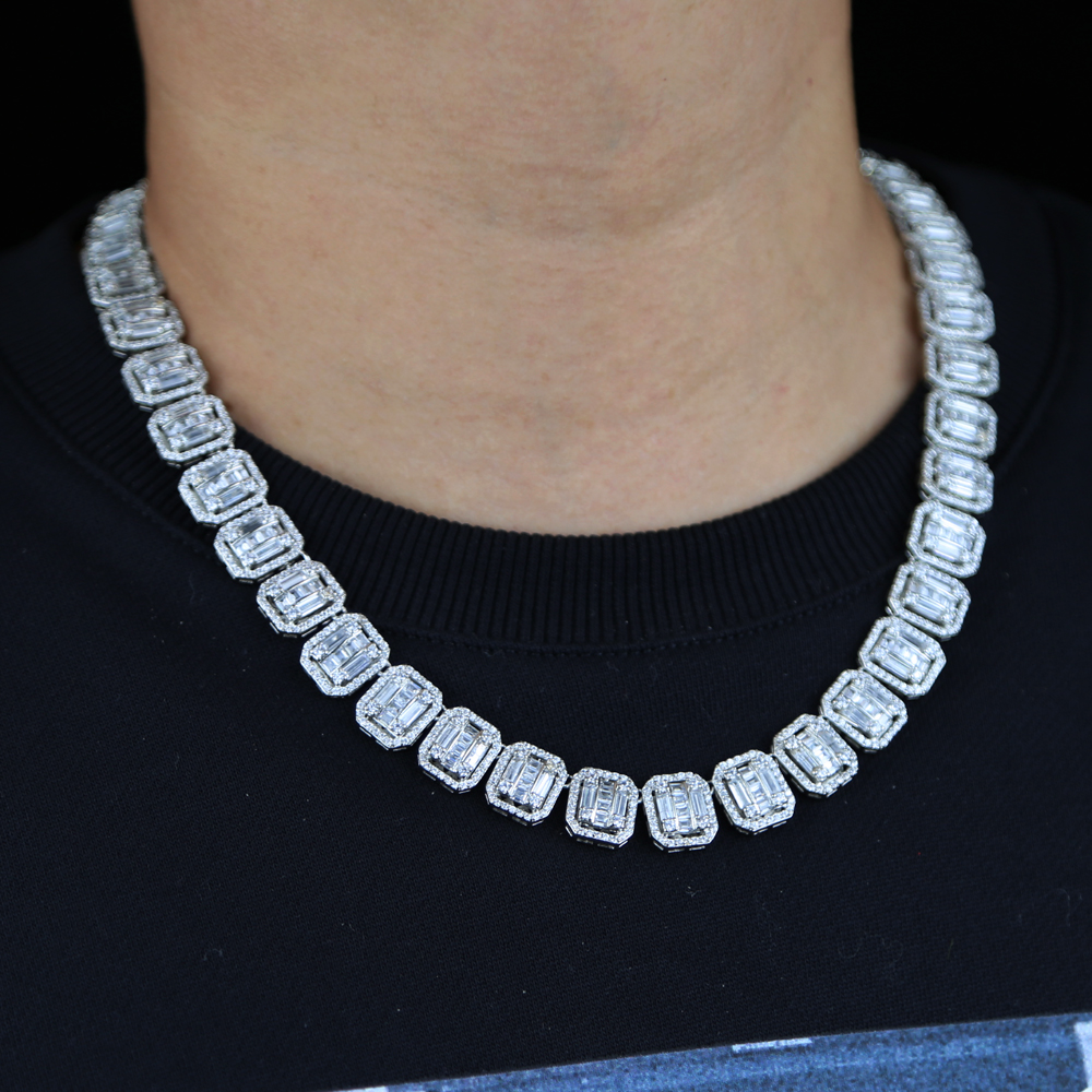 Top Quality Iced Out Bling Men Hip Hop Jewelry Rock Punk Cool Street Boy Baguette CZ Cluster Chain Tennis Necklace 2021, Silver
Top Quality Iced Out Bling Men Hip Hop Jewelry Rock Punk Cool Street Boy Baguette CZ Cluster Chain Tennis Necklace 2021, Silver