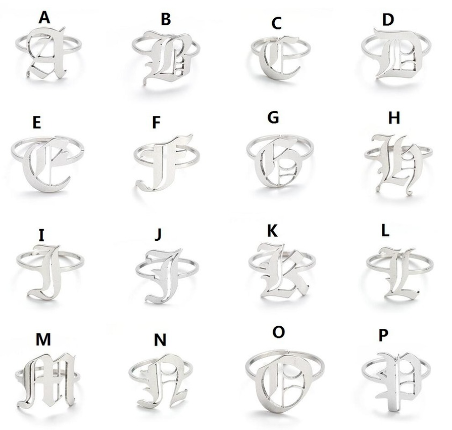 26 Old English initial Ring band 26 alphabet letter gold rings women mens fashion jewelry will and sandy
26 Old English initial Ring band 26 alphabet letter gold rings women mens fashion jewelry will and sandy