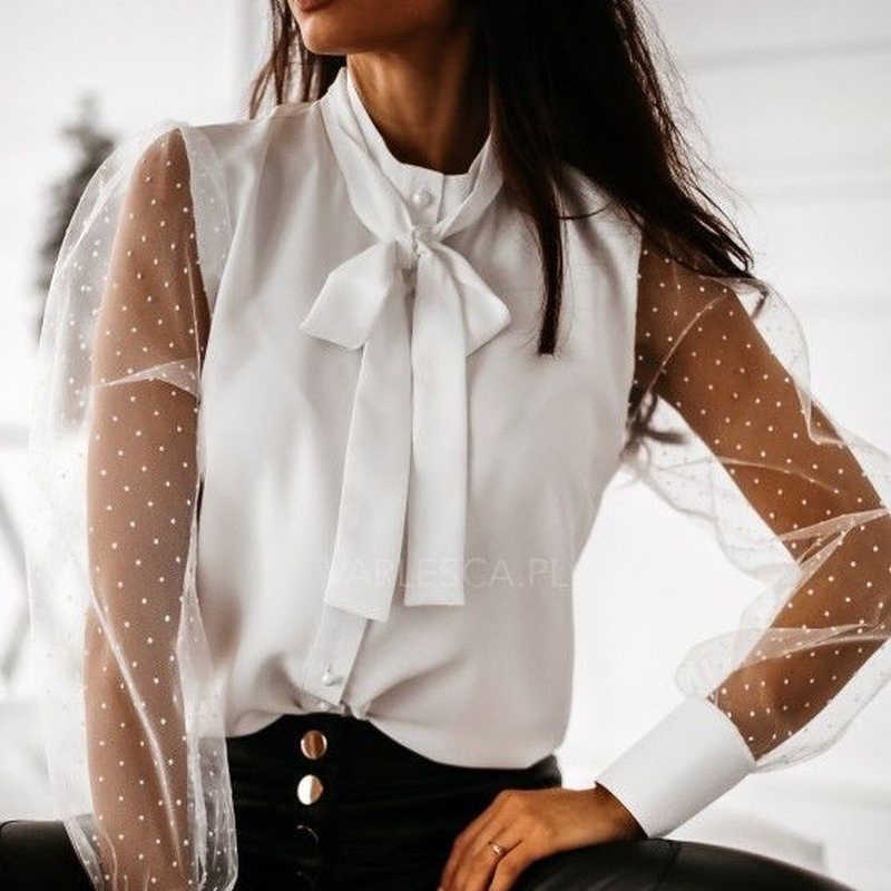 Mesh Plus Size White Shirt Spring Stand Collar Bow Solid Korean Blouse Women Casual Long Sleeve Loose Ladies Tops 12590 210527, Black
Mesh Plus Size White Shirt Spring Stand Collar Bow Solid Korean Blouse Women Casual Long Sleeve Loose Ladies Tops 12590 210527, Black