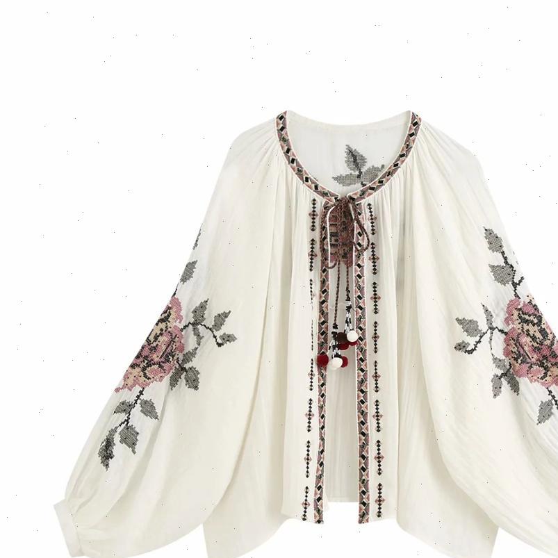 women shirts cardigan beaded embroidery long balloon sleeves blouse vintage fashion femme mujer, White
women shirts cardigan beaded embroidery long balloon sleeves blouse vintage fashion femme mujer, White