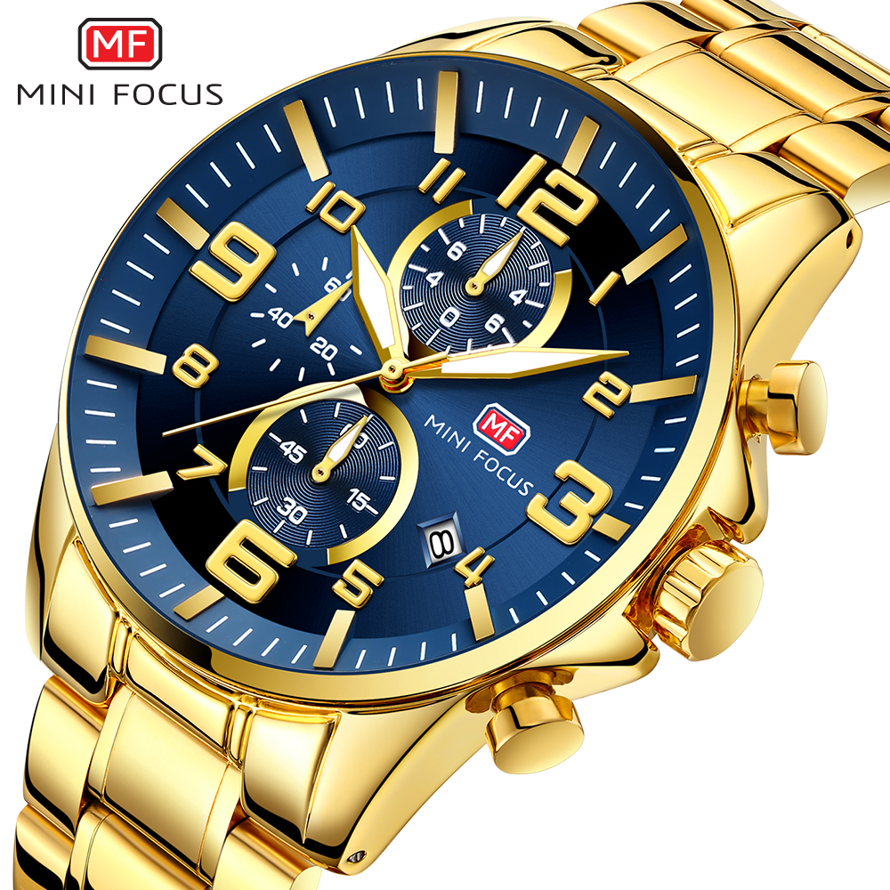 MINI FOCUS Watches Mens 2021 Top Brand Luxury Gold Watch Calendar Waterproof Chronograph Multi Function Business Horloges Manneng, Blue
MINI FOCUS Watches Mens 2021 Top Brand Luxury Gold Watch Calendar Waterproof Chronograph Multi Function Business Horloges Manneng, Blue