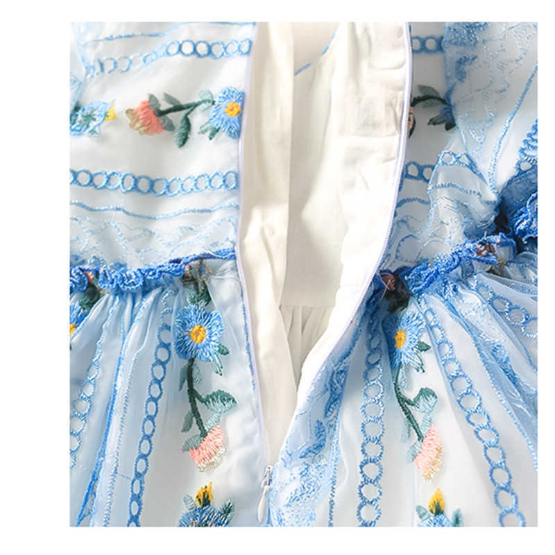 Baby Embroidery Flower Dresses Toddler Girls Long Sleeve Princess Vestidos Infant Spain Lotia Ball Gown Ruffle 210615