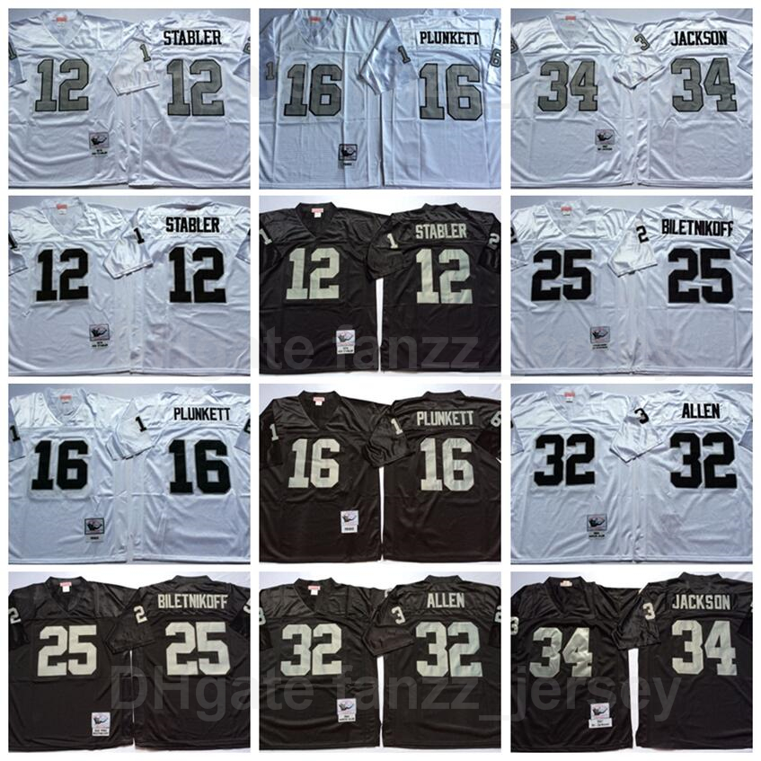 NCAA Vintage Football Retro 34 Bo Jackson Jersey 12 Ken Stabler 16 Jim Plunkett 32 Marcus Allen 25 Fred Biletnikoff Black White Team, 12 white
NCAA Vintage Football Retro 34 Bo Jackson Jersey 12 Ken Stabler 16 Jim Plunkett 32 Marcus Allen 25 Fred Biletnikoff Black White Team, 12 white