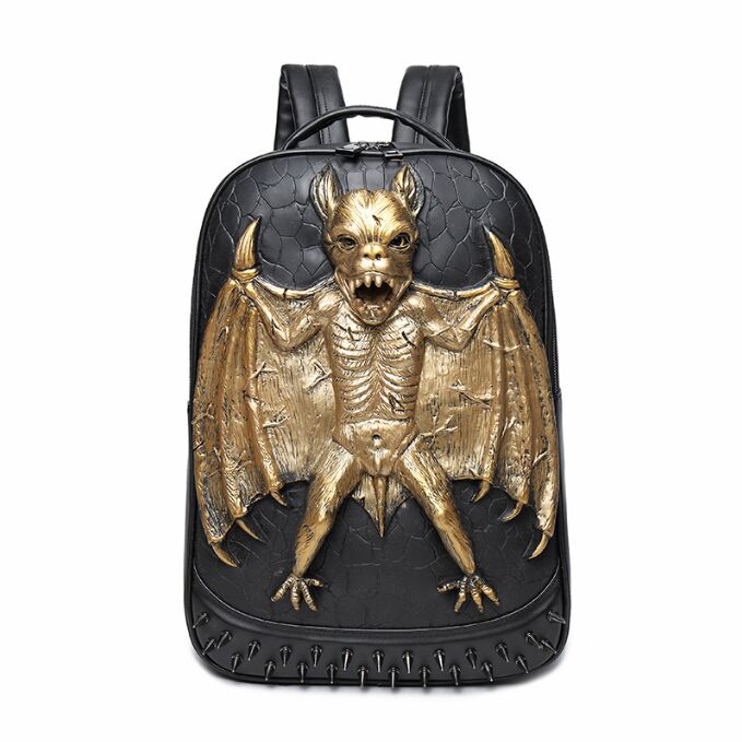 Fashion 3D wolf head leather Women Men backpack special cool shoulder bags for teenage girls laptop school bags