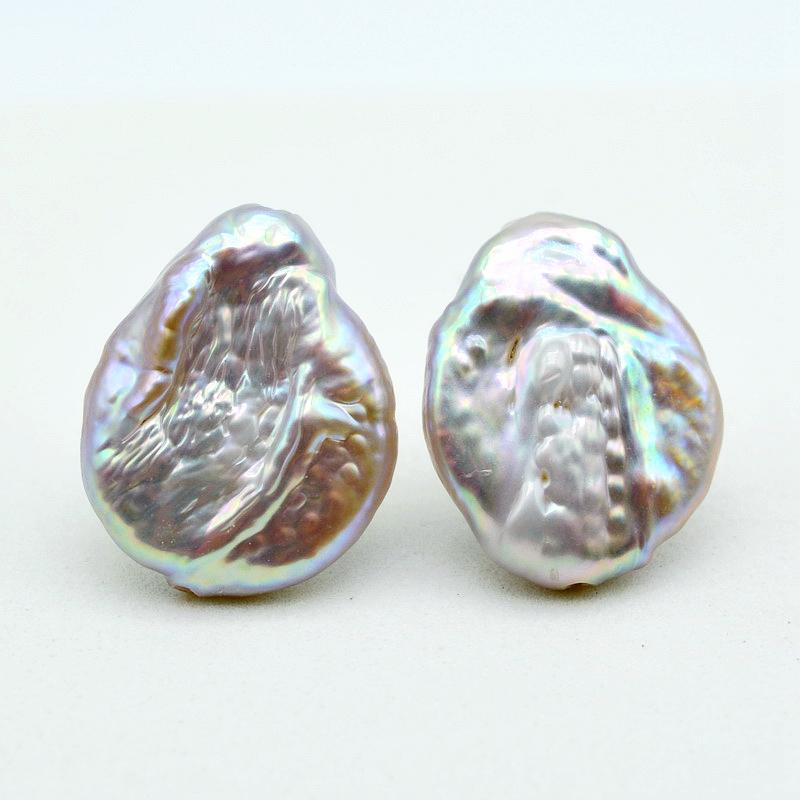 Stud Oversized Pearl Earrings, Silver Gray Natural Baroque Pearls, 925 Silver, Women's, Golden;silver
Stud Oversized Pearl Earrings, Silver Gray Natural Baroque Pearls, 925 Silver, Women's, Golden;silver