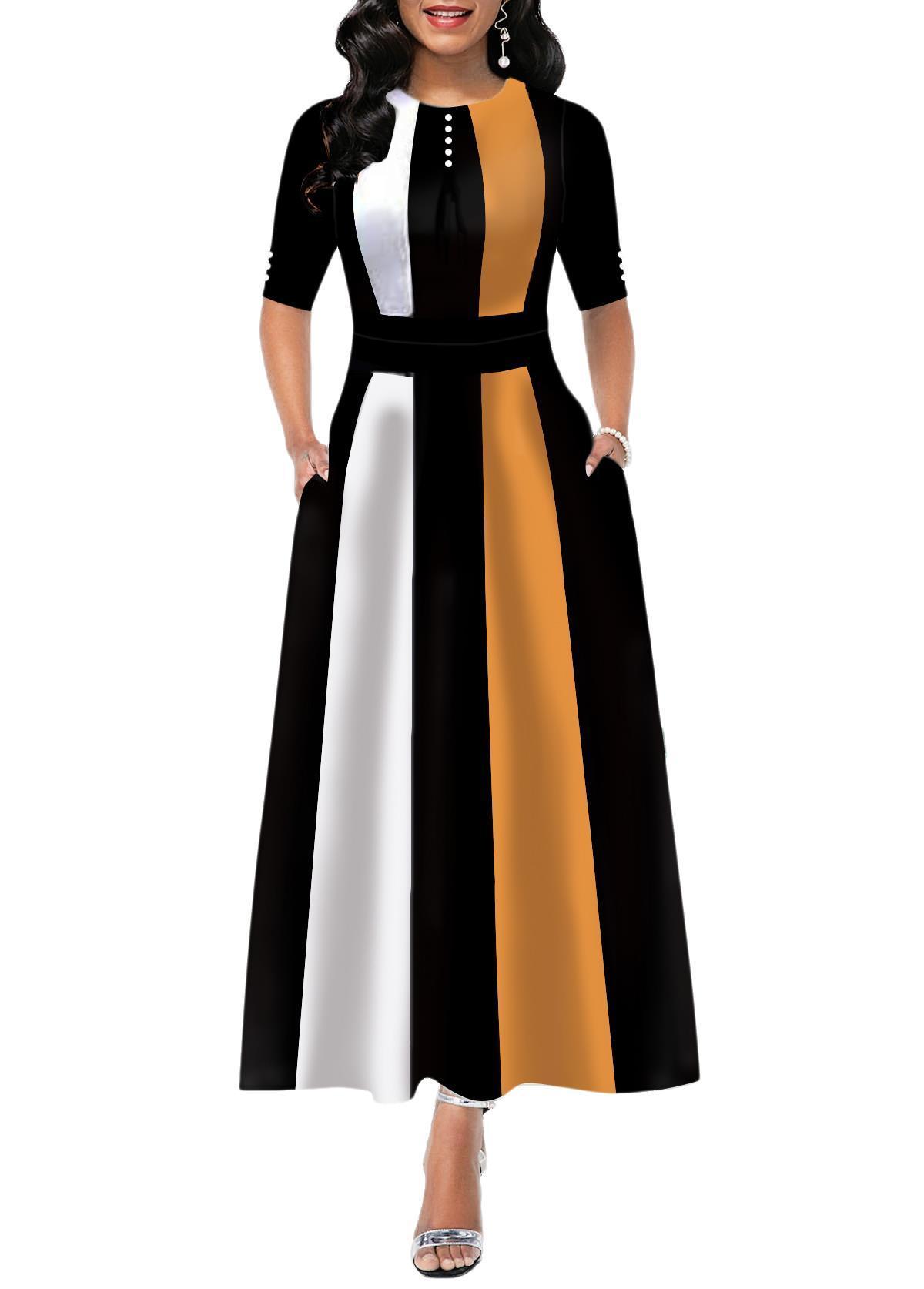 fashion women dress casual party female half sleeves striped long elegant a line dresses outfits s 2xl, Black;gray
fashion women dress casual party female half sleeves striped long elegant a line dresses outfits s 2xl, Black;gray