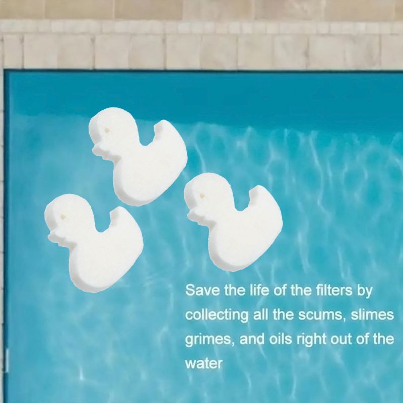 10Pcs White Driving Spa Spons Cartoon Eend Oil Absorbent Hot Tub Skimmer Scum Absorber Cleaners For Swimming Pool