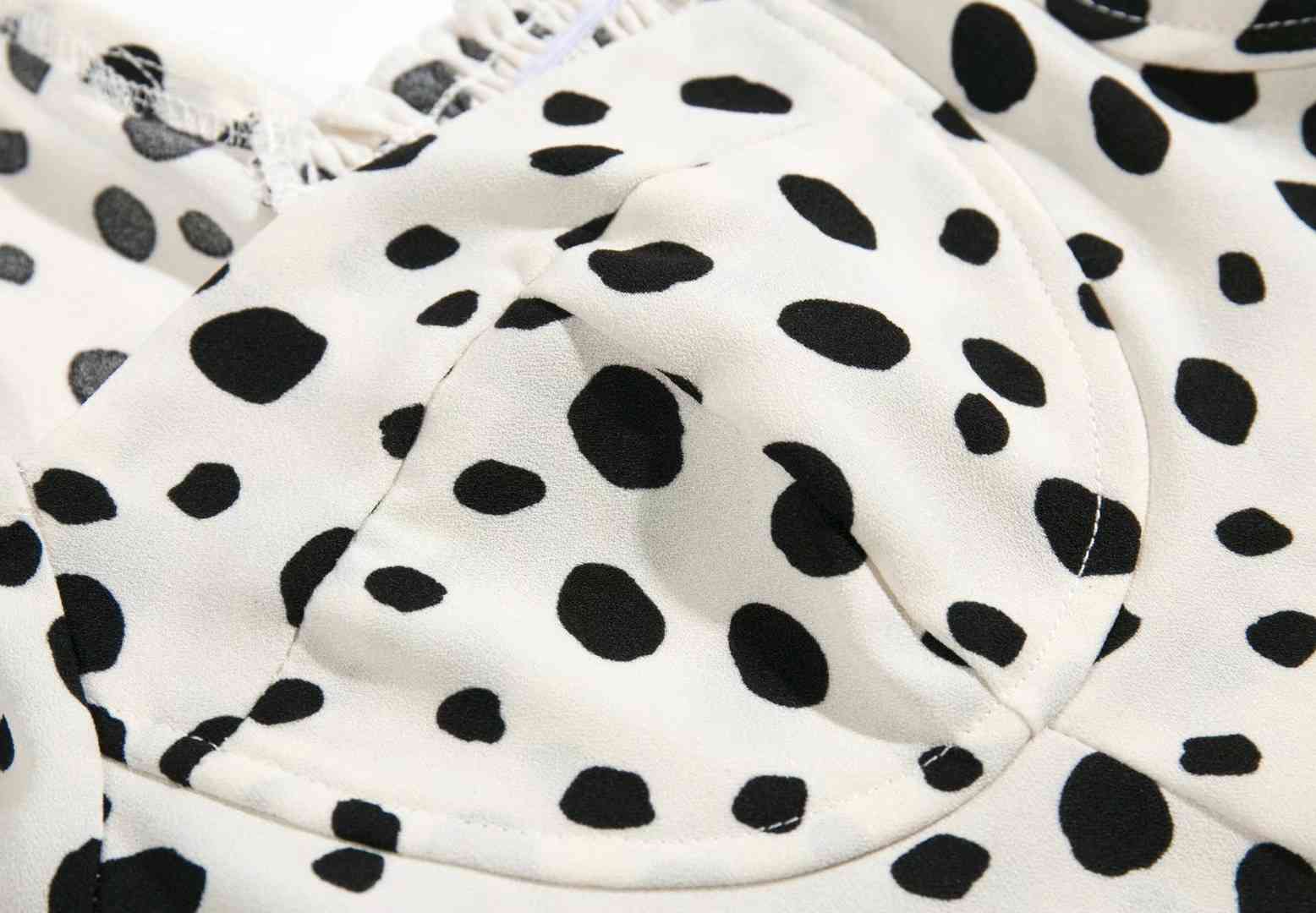 Vintage France Retro Long Puff Sleeve Leopard Print Shirt Women Slim Waist Short Blouse Cropped Girl's Tops 210429