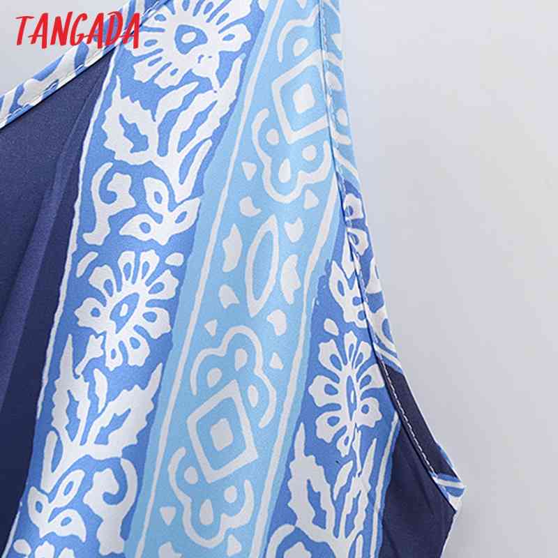 Summer Women Flowers Print Long Strap Sleeveless Ladies Loose Dress Vestidos 5X52 210416