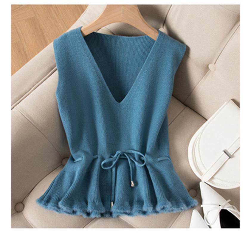 Women's Vests Female Autumn Winter 2022 Waistband Tie Drawstring Sweater Vest Fashion Pullover V-neck Knitting PZ3598, Black;white
Women's Vests Female Autumn Winter 2022 Waistband Tie Drawstring Sweater Vest Fashion Pullover V-neck Knitting PZ3598, Black;white