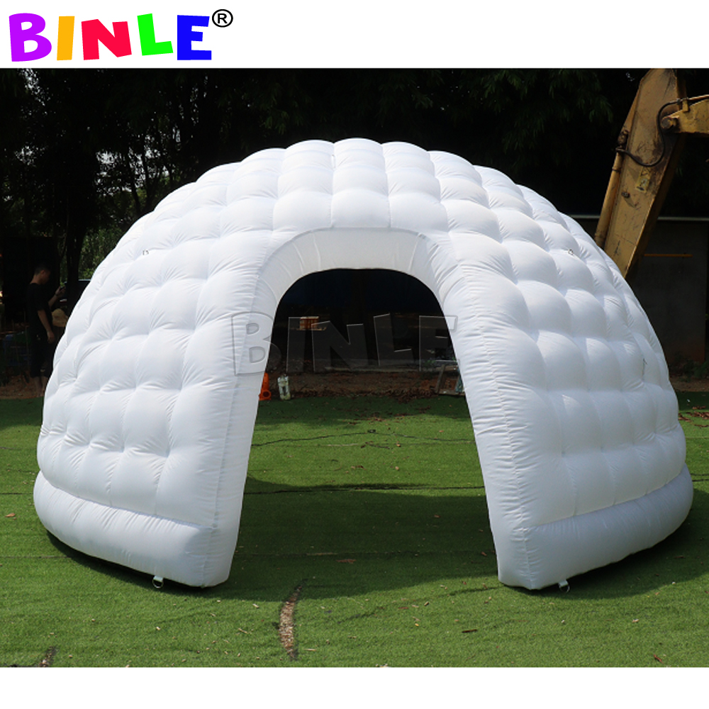 Commercial Mobile 4m LED Inflatable Half Dome Tent InflatableS Luna Tents Temporary Cocktail Bar For Party Show
