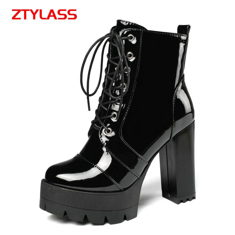 Fashion Black Platform Women Boots Patent Leather Square High Heel Ankle Zipper Autumn Winter Ladies Shoes
Fashion Black Platform Women Boots Patent Leather Square High Heel Ankle Zipper Autumn Winter Ladies Shoes