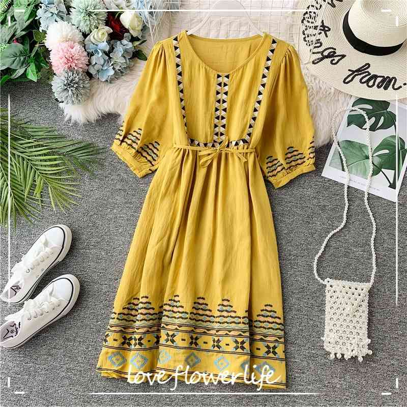 Embroidery Half Sleeve Vestidos Summer Autumn High Waist Women Dress Lace Up Bohemian Loose V Neck Midi Dresses 210521, Navy
Embroidery Half Sleeve Vestidos Summer Autumn High Waist Women Dress Lace Up Bohemian Loose V Neck Midi Dresses 210521, Navy