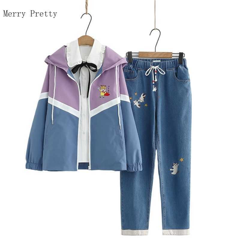 Women's Casual Sets Three Piece Set White Blouse and Hooded Jackets with Denim Pants Tracksuit Suit Summer Clothing 210526
Women's Casual Sets Three Piece Set White Blouse and Hooded Jackets with Denim Pants Tracksuit Suit Summer Clothing 210526