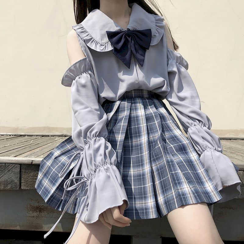 Women's shirt autumn Japanese soft cute lace Lolita with doll collar long sleeve white Blouse women off-shoulder top 210526, Gray blue
Women's shirt autumn Japanese soft cute lace Lolita with doll collar long sleeve white Blouse women off-shoulder top 210526, Gray blue
