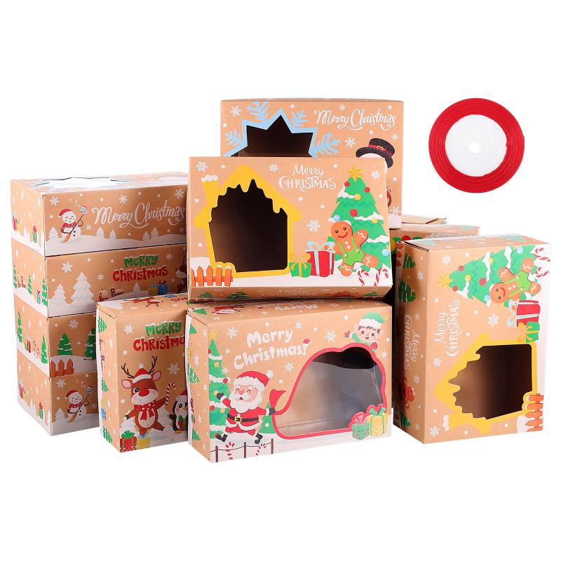 Gift Wrap EXCEART 12pcs Christmas Cookie Boxes Kraft Bakery Treat With 22m Ribbon Candies For Party
Gift Wrap EXCEART 12pcs Christmas Cookie Boxes Kraft Bakery Treat With 22m Ribbon Candies For Party