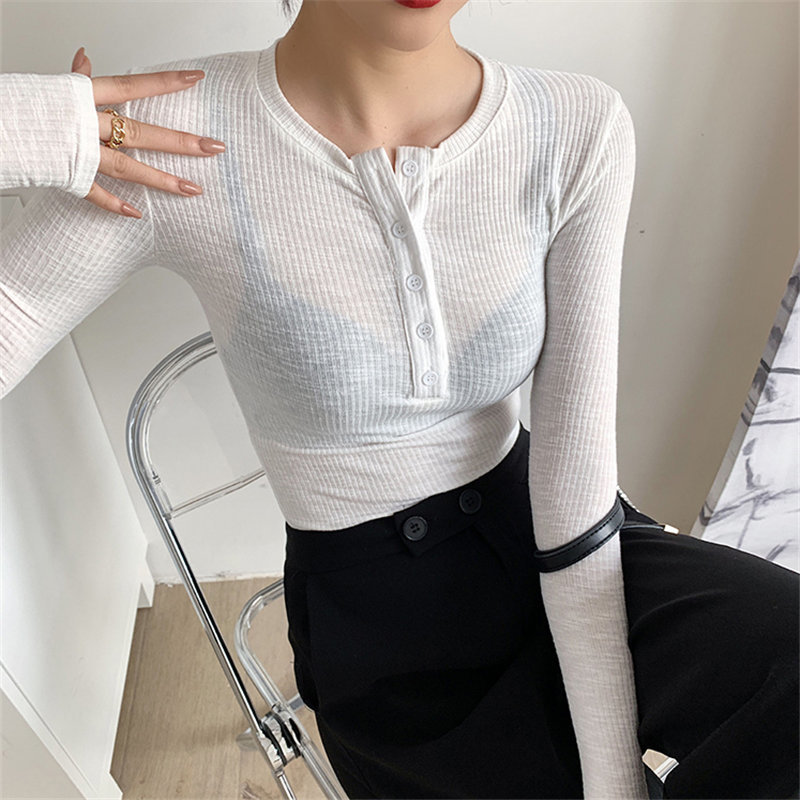 Spring Basic Office Lady Minimalist Tops Sexy Solid Women High Street All Match Brief Arrival T-shirt 210421