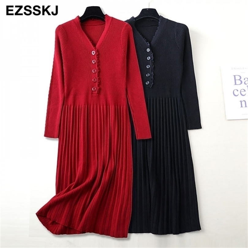 elegant Long sleeve OL v-neck midi Sweater dres Thick knit Autumn Winter female Slim A-line basic casual 211109, Burgundy
elegant Long sleeve OL v-neck midi Sweater dres Thick knit Autumn Winter female Slim A-line basic casual 211109, Burgundy