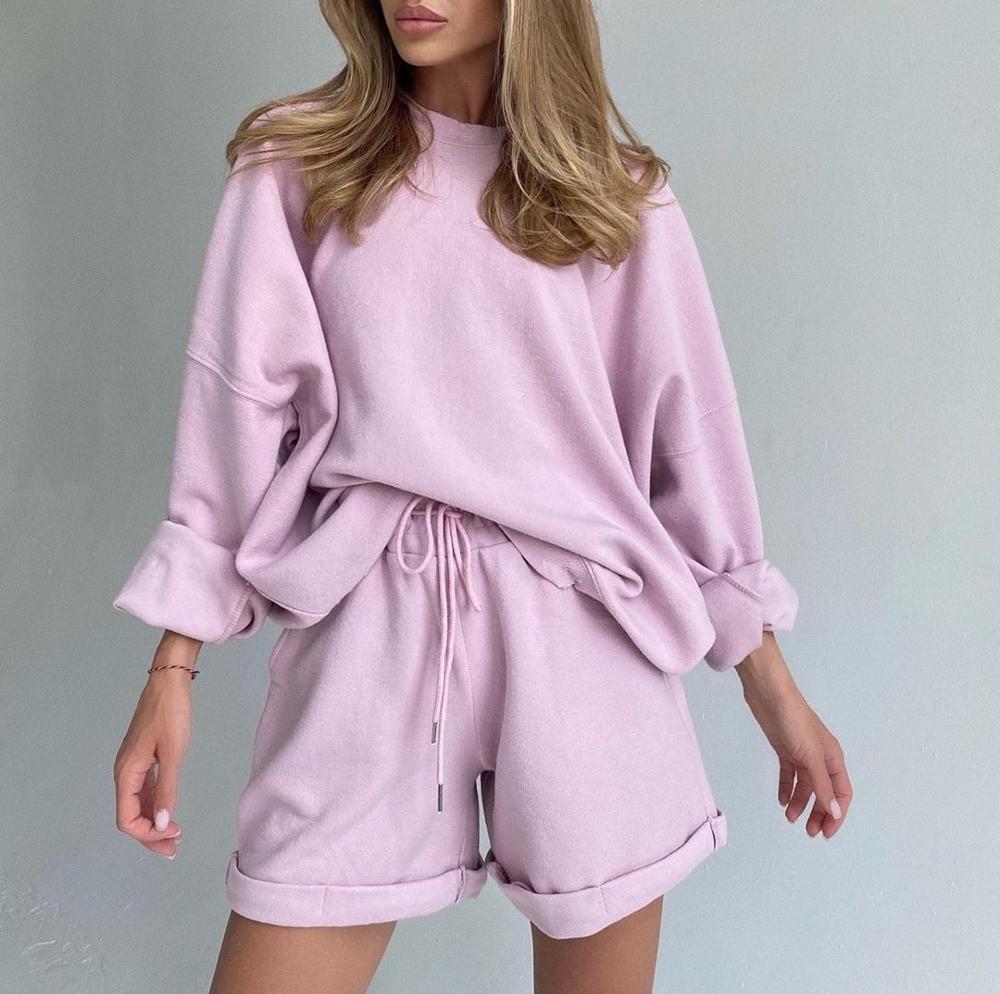 Long Sleeve Two Piece Sets Track Suit Women Sweatshirts Drawstring Shorts And Oversized Tops Autumn Streetwear 2 Pieces Outfits 210521, Blue
Long Sleeve Two Piece Sets Track Suit Women Sweatshirts Drawstring Shorts And Oversized Tops Autumn Streetwear 2 Pieces Outfits 210521, Blue