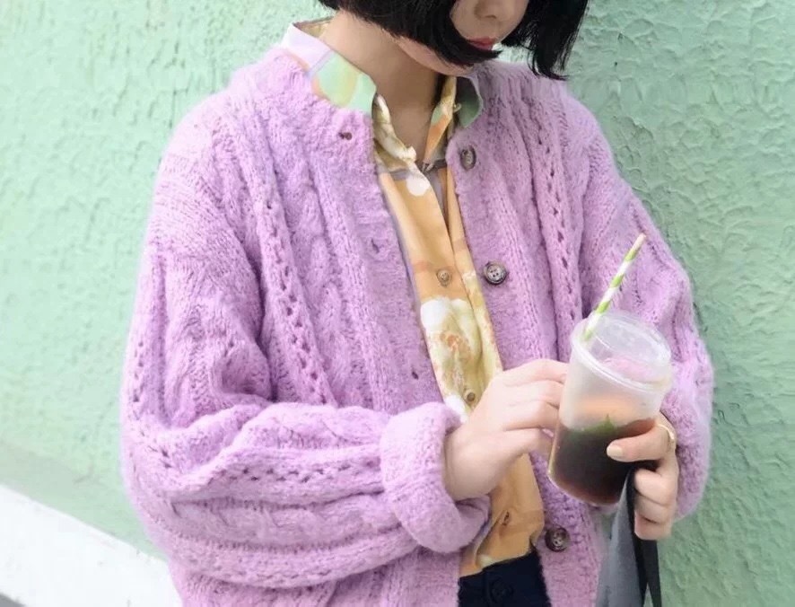 Vintage French Women Twist Striped Single-breasted Buttons Knitting Cardigan Cream Casual Knitwear Long sleeve Jumper Tops 210429