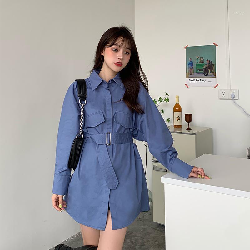 Autumn Fashionable Chic Simple Solid Color Loose Shirt Waist Lapel Mid-length Blouse Women's Blouses & Shirts, Blue
Autumn Fashionable Chic Simple Solid Color Loose Shirt Waist Lapel Mid-length Blouse Women's Blouses & Shirts, Blue