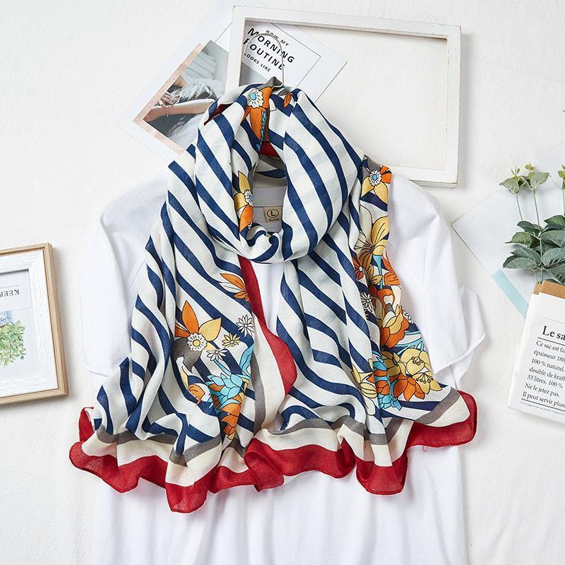 Scarves Autumn Flowers Style Cotton And Linen Scarf Women's Silk Striped Red Long Decoration Cold Warm Thin Shawl, Blue;gray
Scarves Autumn Flowers Style Cotton And Linen Scarf Women's Silk Striped Red Long Decoration Cold Warm Thin Shawl, Blue;gray