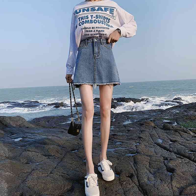 Super a-line denim short skirt female spring and summer high waist was thin trousers skirt white package hip skirt 210608, Photo color
Super a-line denim short skirt female spring and summer high waist was thin trousers skirt white package hip skirt 210608, Photo color