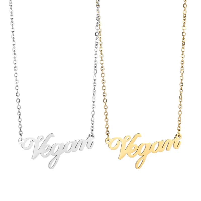 Pendant Necklaces BAECYT Fashion Accessories Vegetarian Symbol Stainless Steel Necklace Vegan Letters Herbivore For Women
Pendant Necklaces BAECYT Fashion Accessories Vegetarian Symbol Stainless Steel Necklace Vegan Letters Herbivore For Women