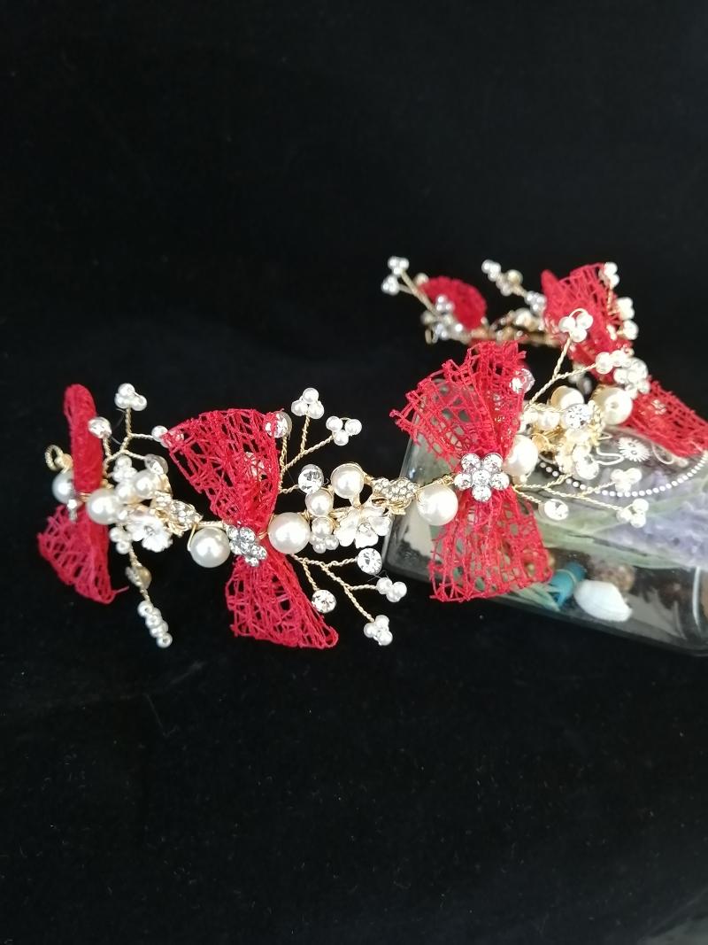 Hair Clips & Barrettes Superior Dark Red Bow Bride Headbands Bridesmaid Hairwear Chaplet Jewelry Hairdressing Accessories,Luxury Korean Pear, Golden;silver
Hair Clips & Barrettes Superior Dark Red Bow Bride Headbands Bridesmaid Hairwear Chaplet Jewelry Hairdressing Accessories,Luxury Korean Pear, Golden;silver