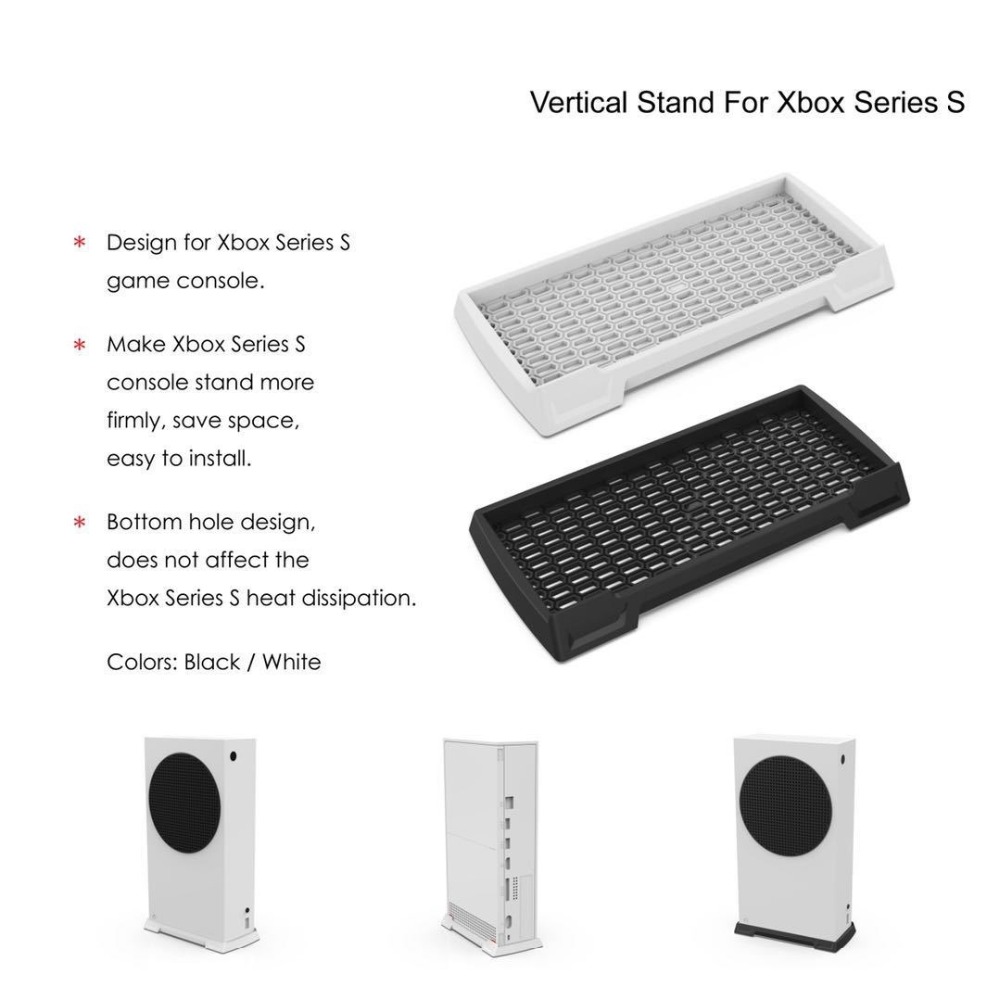 For Xbox Series S SS Game Console Non-slip Vertical Stand Cooling Mount ABS Secure Bracket Space Saving Holder Dock Base Cradle