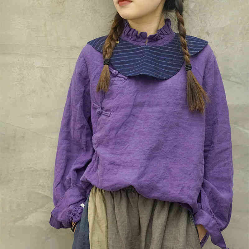 Johnature Women Linen Vintage Shirts And Tops Solid Color Stand Button Chinese Style Blouses Women Clothes Loose Original Shirts 210521
Johnature Women Linen Vintage Shirts And Tops Solid Color Stand Button Chinese Style Blouses Women Clothes Loose Original Shirts 210521