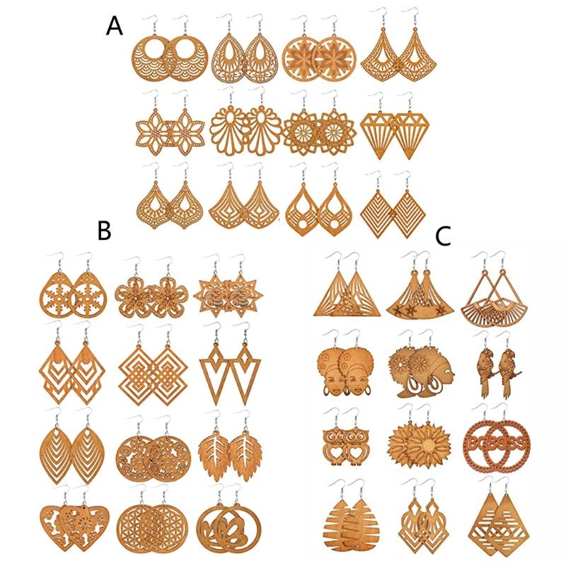 Dangle & Chandelier 12 Pairs African Wooden Drop Earrings Bohemian Pendant Lightweight Ethnic Style Wood For Women, Silver
Dangle & Chandelier 12 Pairs African Wooden Drop Earrings Bohemian Pendant Lightweight Ethnic Style Wood For Women, Silver
